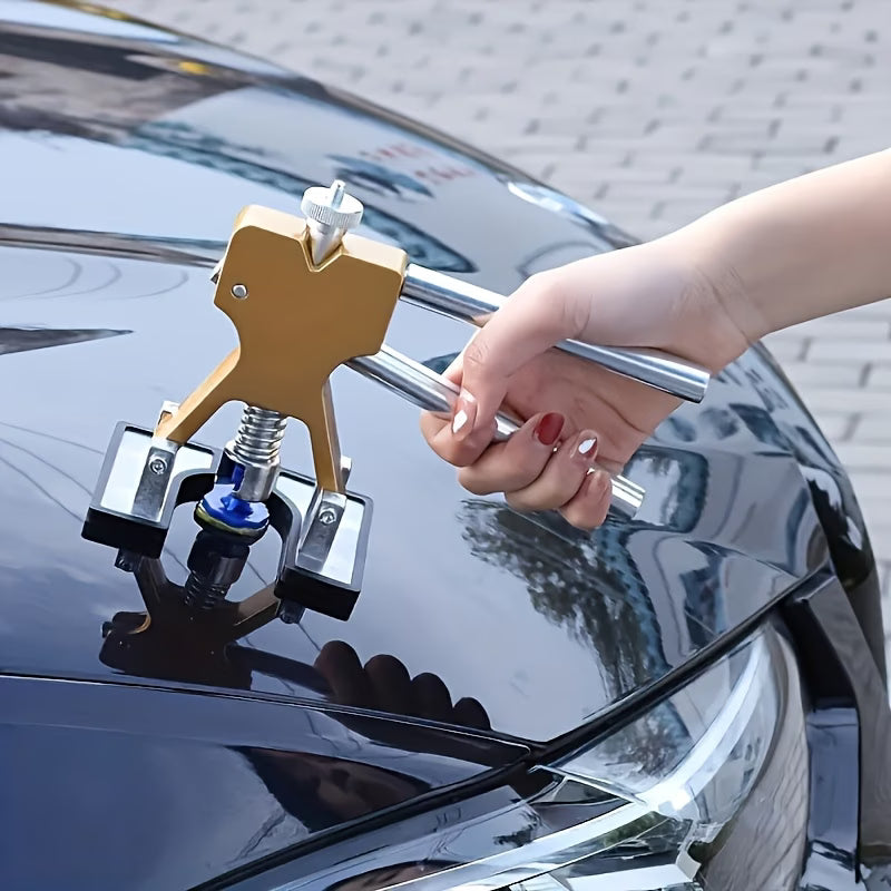 Paintless Dent Repair Kit, Includes a Dent Repair Tool Set and a Golden Tool Lifter, Equipped with 20 Dent Pull Tabs, Suitable for Repairing Car Body Dents Caused by Hail and Other Metal Surface Issues