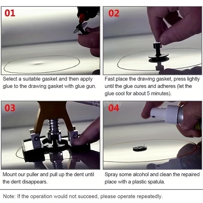 Paintless Dent Repair Kit, Includes a Dent Repair Tool Set and a Golden Tool Lifter, Equipped with 20 Dent Pull Tabs, Suitable for Repairing Car Body Dents Caused by Hail and Other Metal Surface Issues